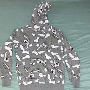 H&M Gray Hoodie with Cartoon Design